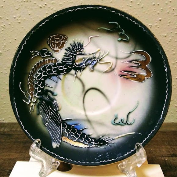 DRAGONWARE DEMITASSE CUP&SAUCER*MORIAGE*HAND PAINTED PORCELAIN*BETSON CHINA*VTG - Picture 4 of 10